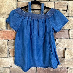 Gap Kids cold shoulder denim top